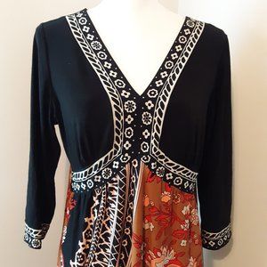 Elementz Black/Red Boho Dress Size M
